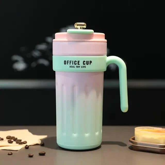 650ml Stainless Steel Temperature Display Coffee Cup - Pink - Image 7