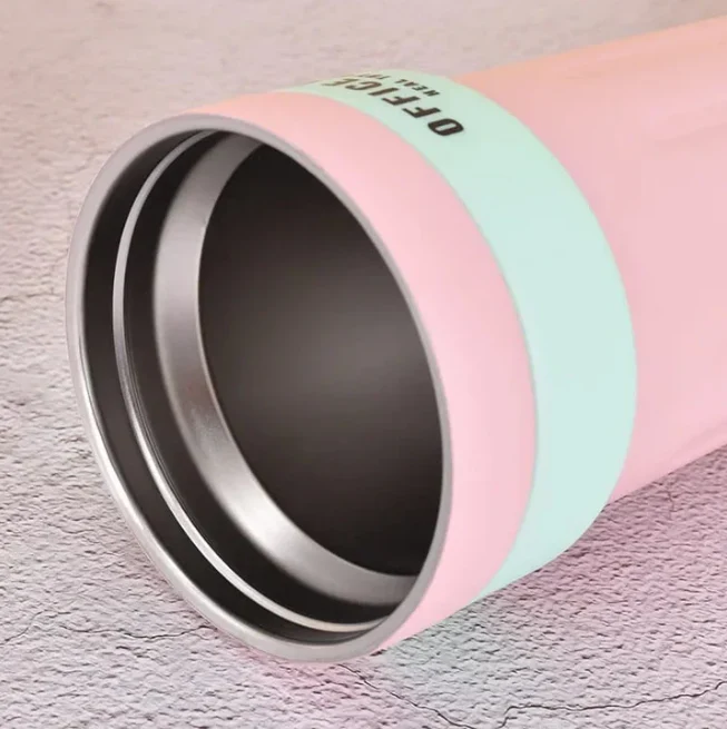 650ml Stainless Steel Temperature Display Coffee Cup - Pink - Image 8