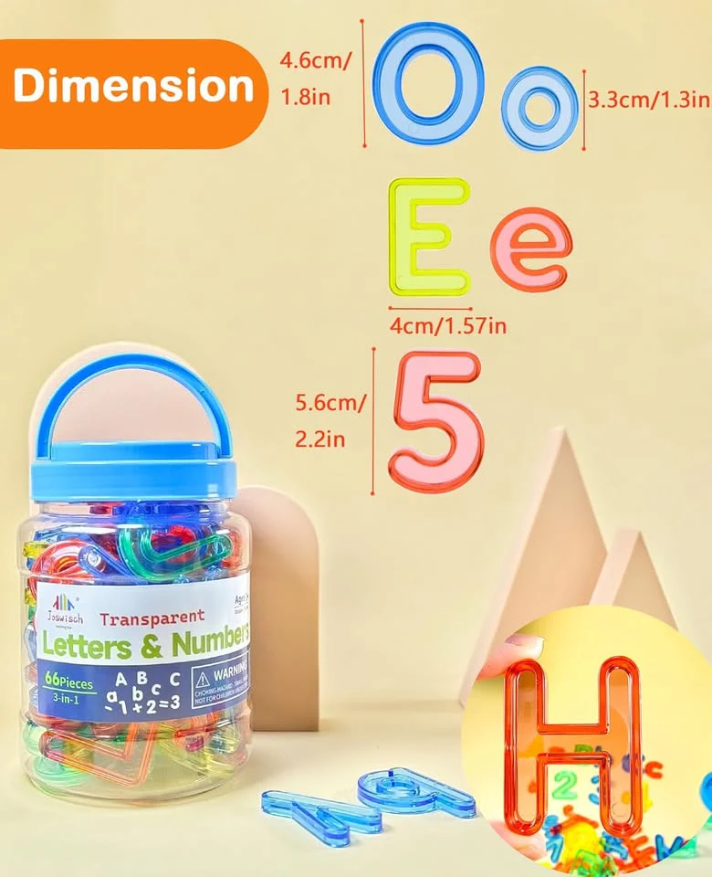 66Pcs Transparent Number & Letters Set With Storage Box - Image 11