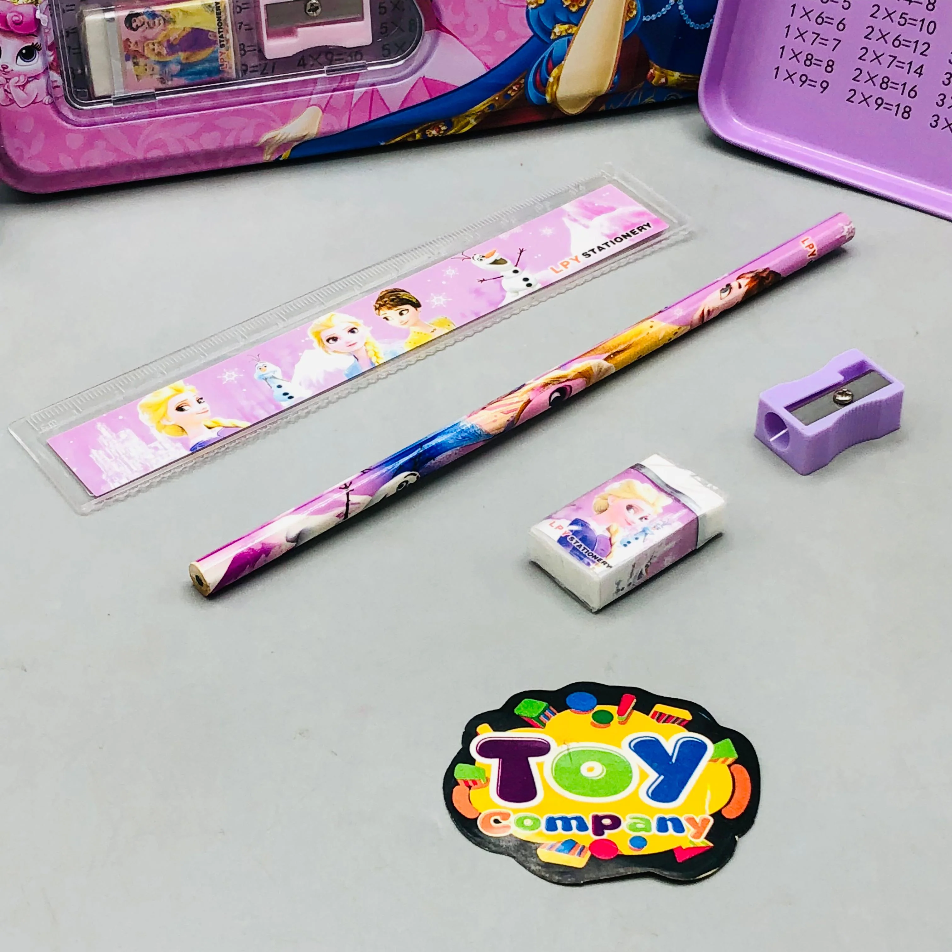 6Pcs Girls Themed Tin Geometry Box - Assortment - Image 3