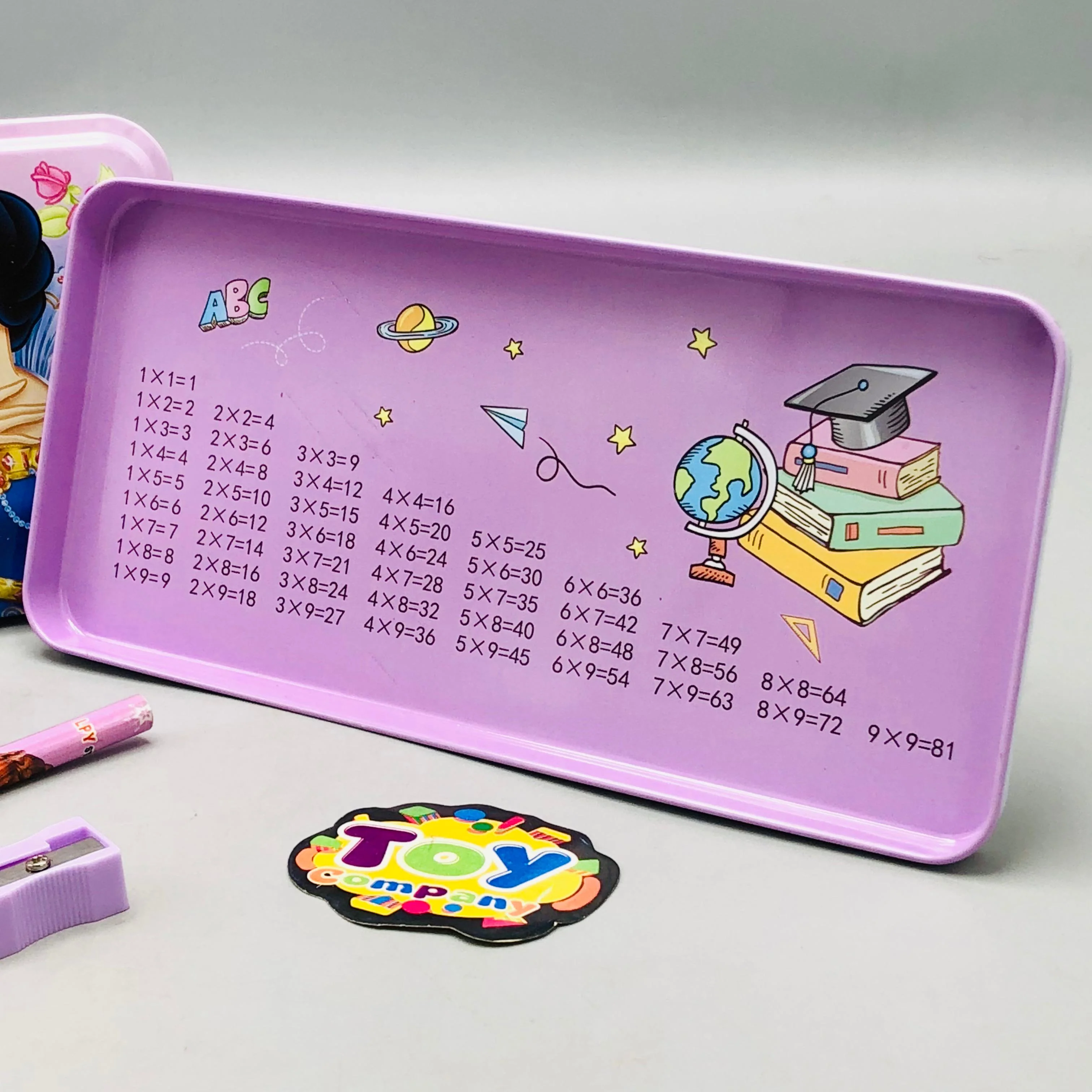 6Pcs Girls Themed Tin Geometry Box - Assortment - Image 4
