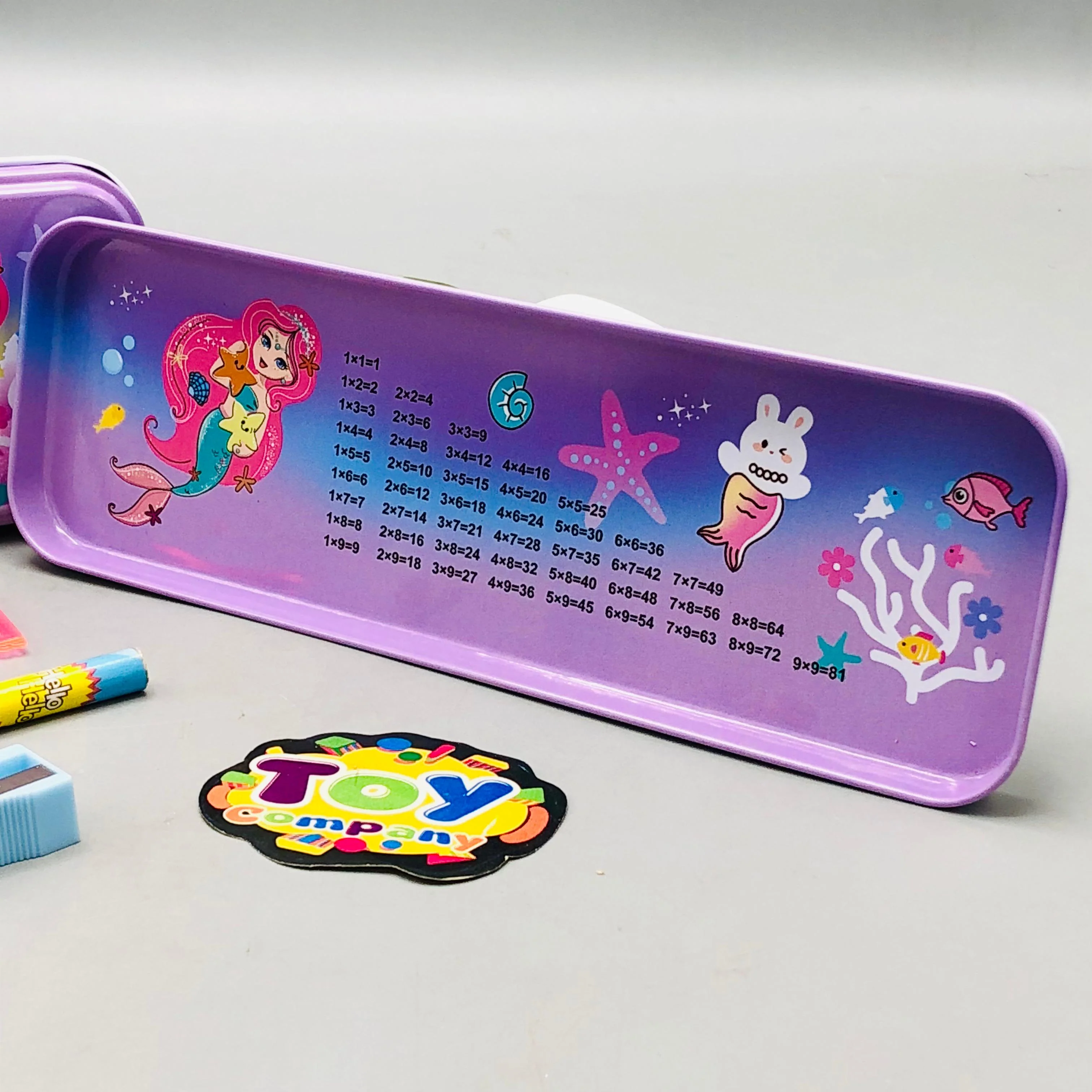 6Pcs Mini Mermaid Themed Tin Geometry Box - Image 4