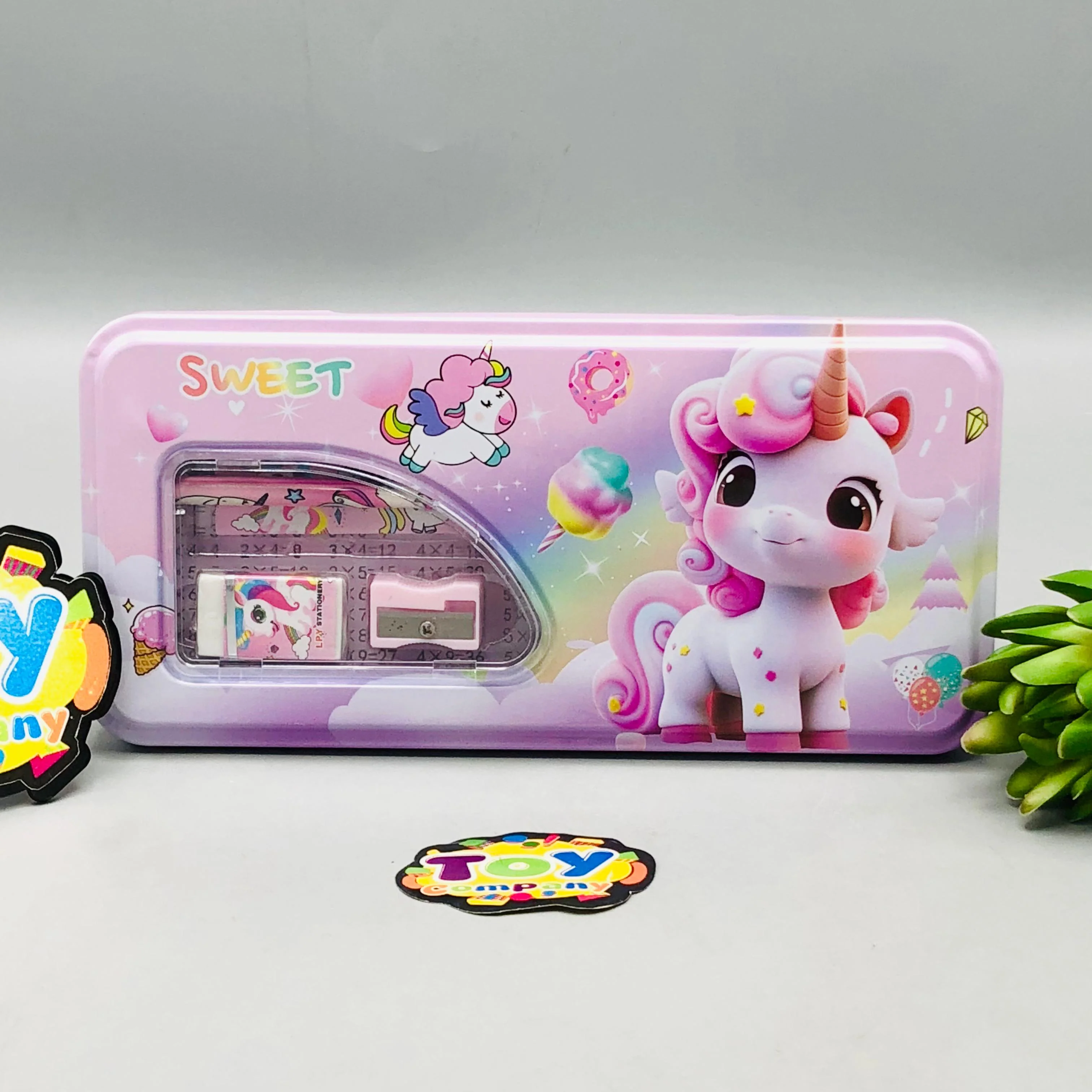 6Pcs Unicorn Themed Tin Geometry Box - Image 5
