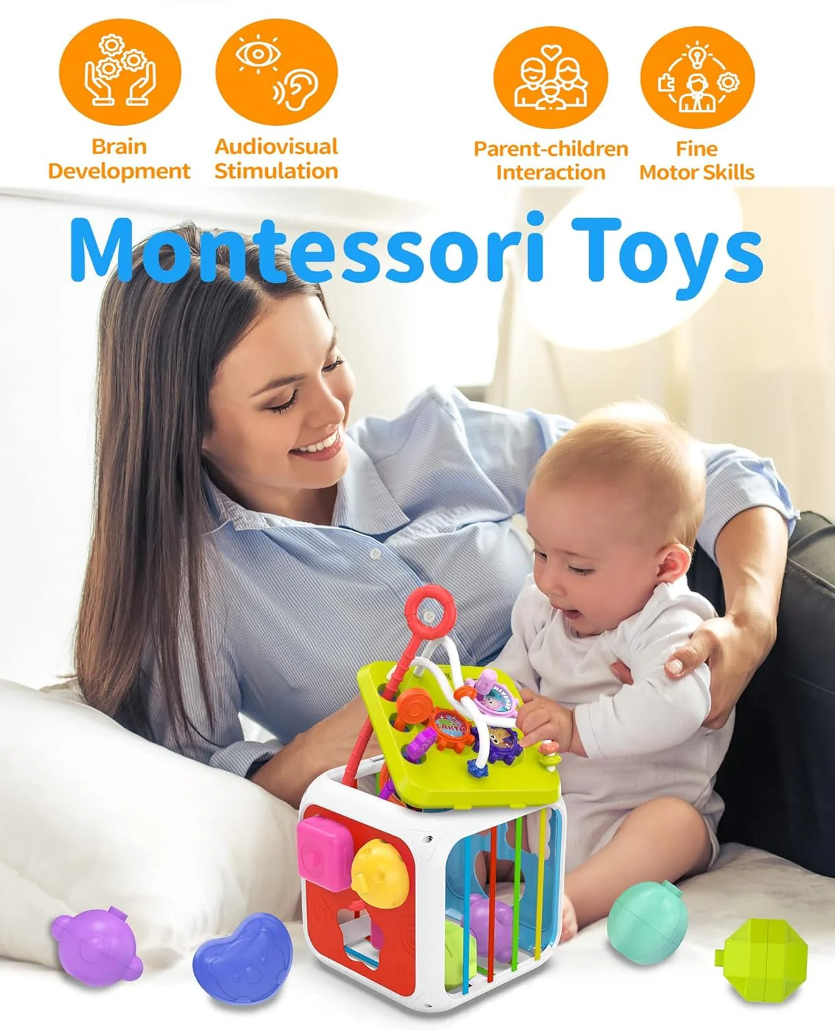 7in1 Montessori Shape Sorting Cube Toy - Image 13