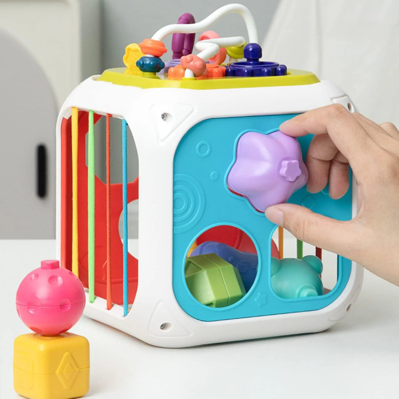7in1 Montessori Shape Sorting Cube Toy - Image 21