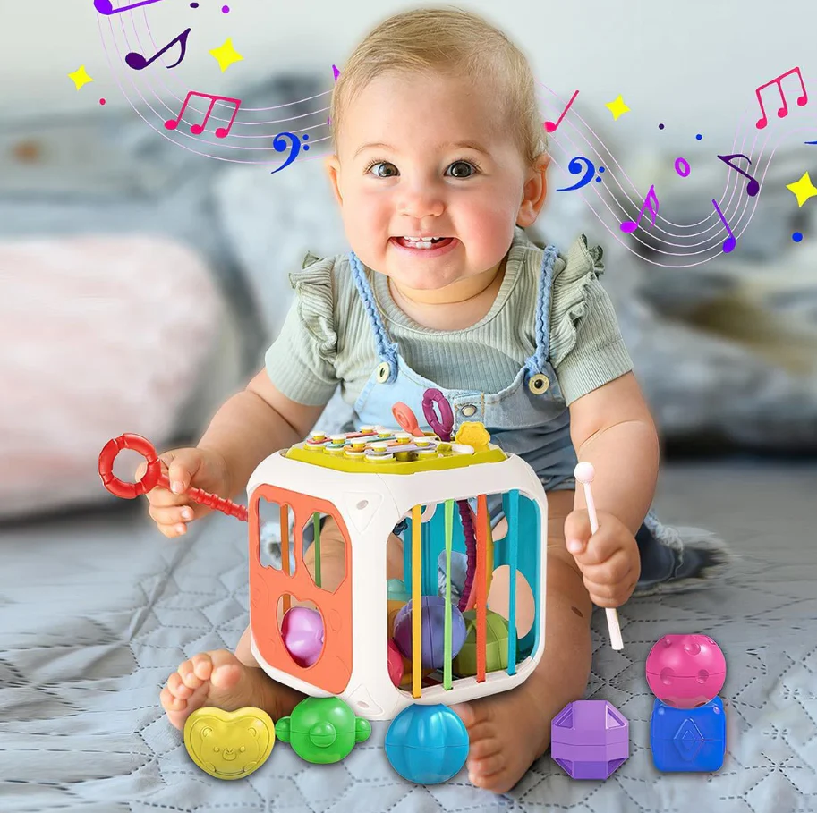 7in1 Montessori Shape Sorting Cube Toy - Image 4