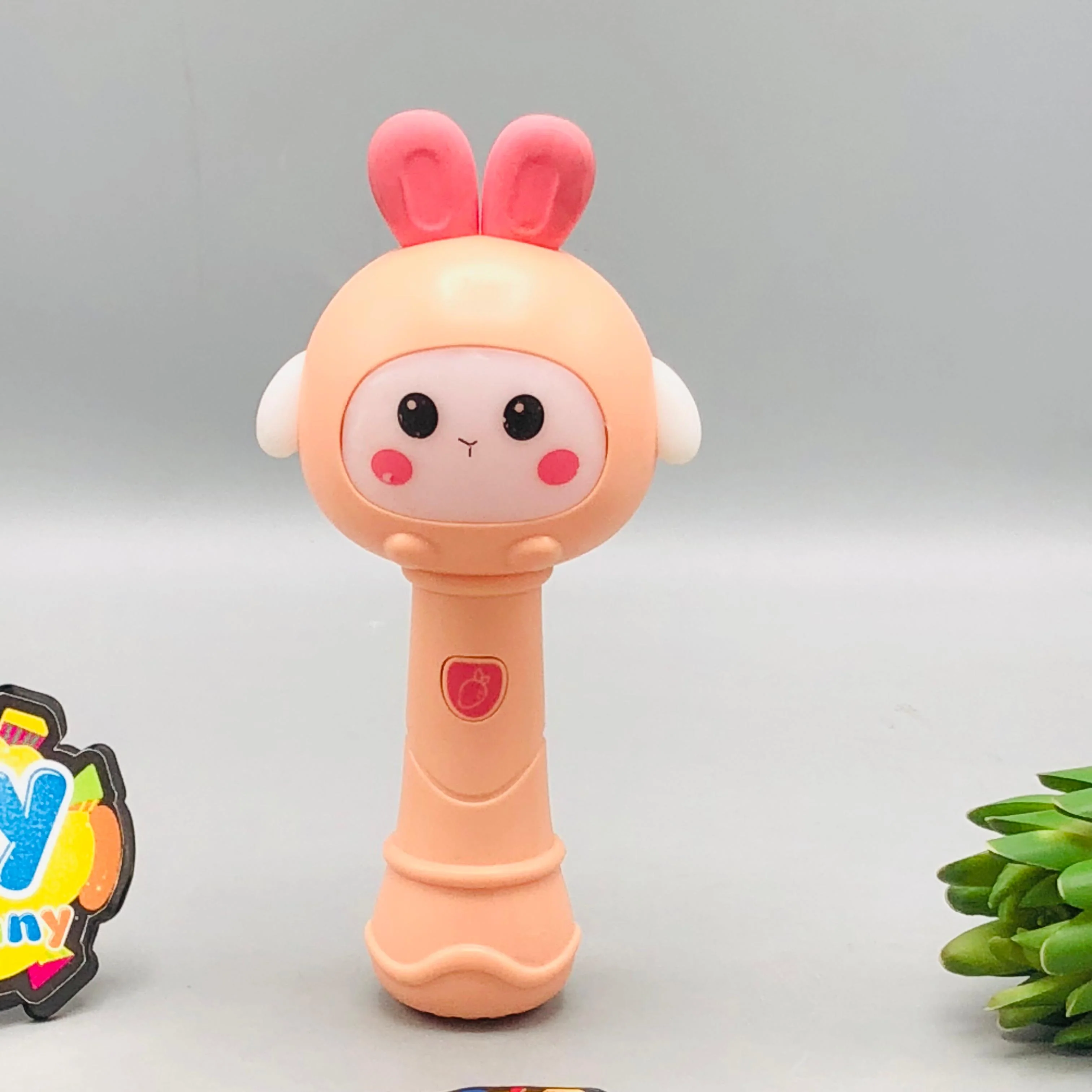 Baby Cute Musical Rabbit Stick With Lights - 1Pc