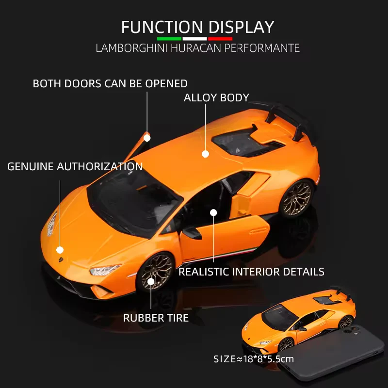 Bburago 1:24 Lamborghini Huracan Performante Model - Image 3