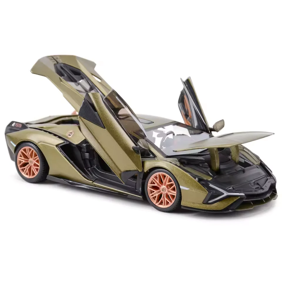 Bburago 1:24 Lamborghini Sian FKP 37 Model - Green - Image 2