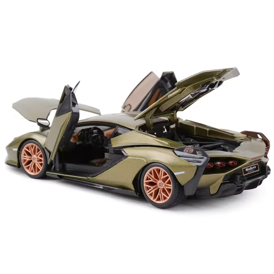 Bburago 1:24 Lamborghini Sian FKP 37 Model - Green - Image 4