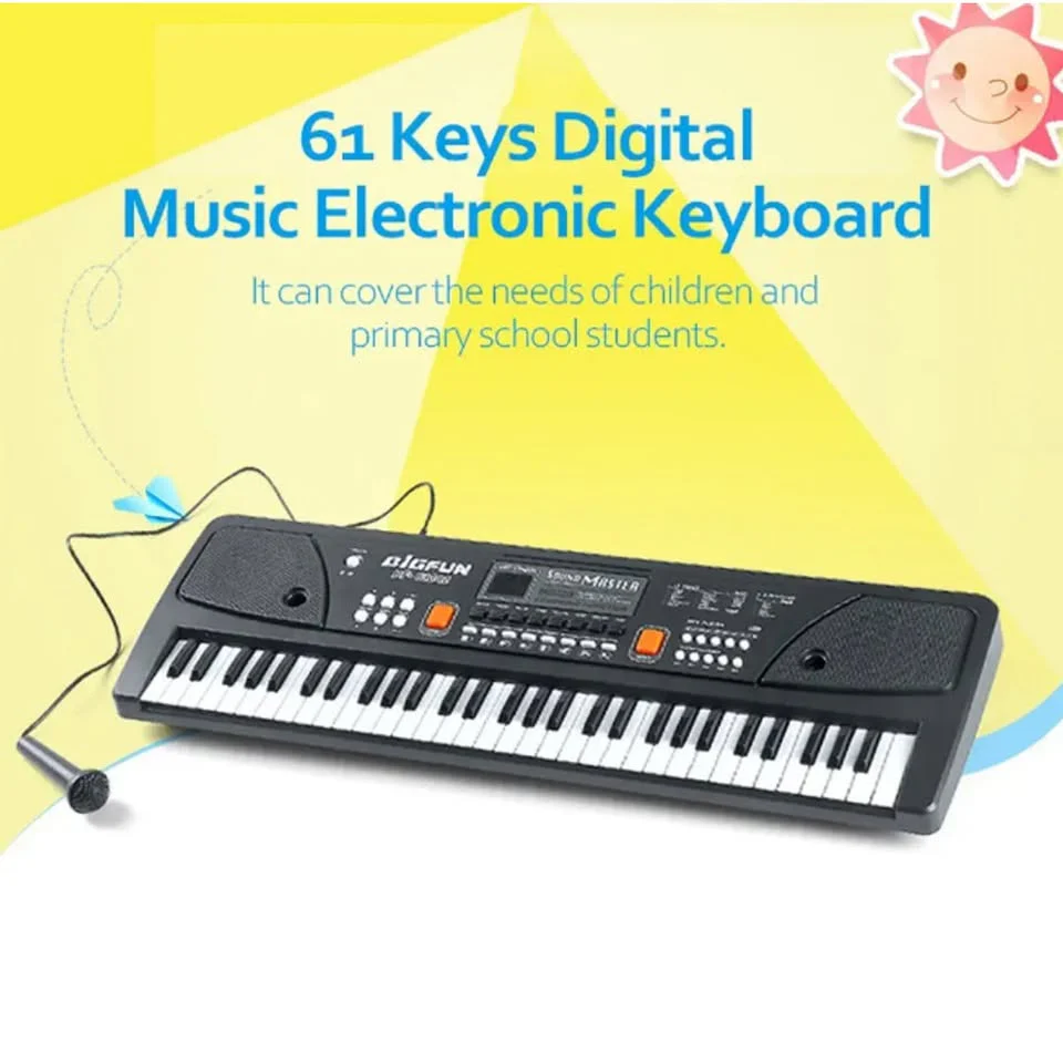BigFun 61 Keys Electronic Keyboard Piano With Microphone - Image 6