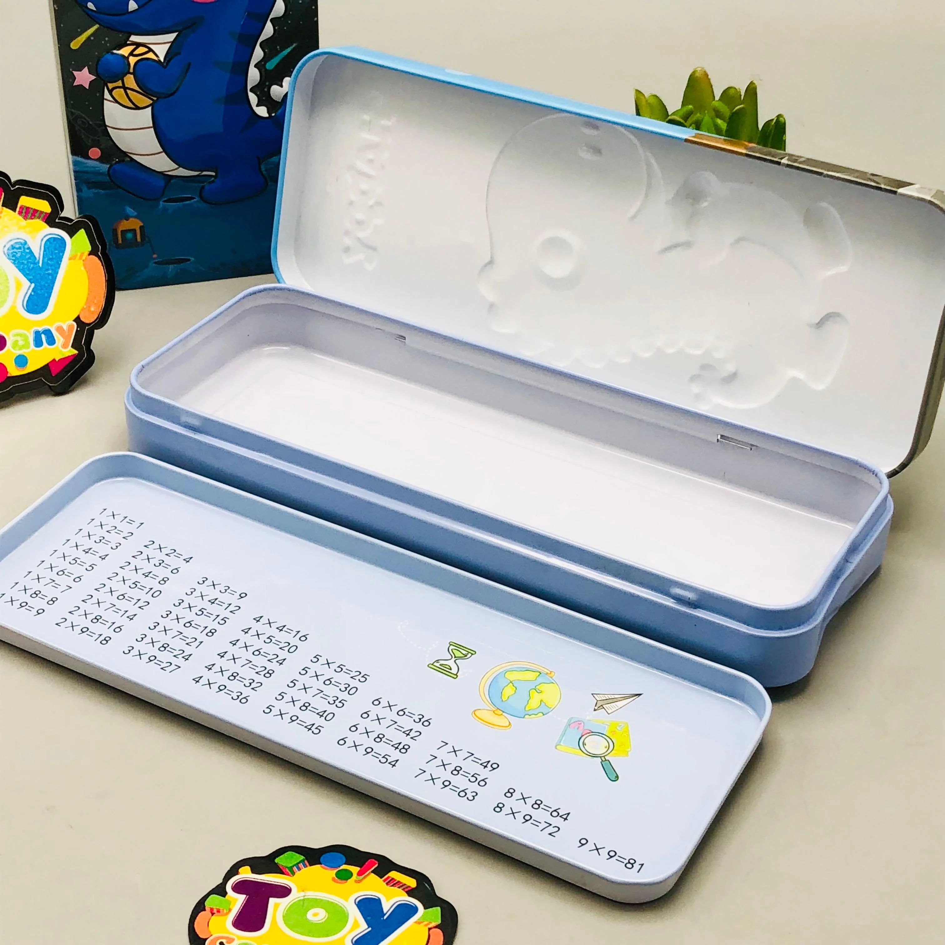 Dinosaur Themed Tin Geometry Box - Image 3