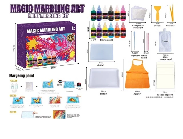 DIY Kids Magic Marbling Paint Art Kit - Image 5