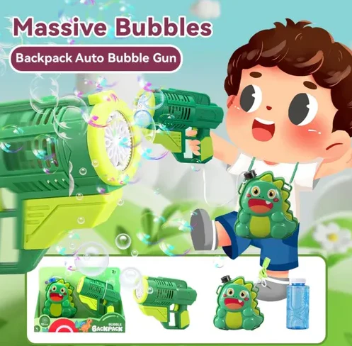 Electric Cute Dinosaur Backpack Colorful Bubble Gun - Image 3