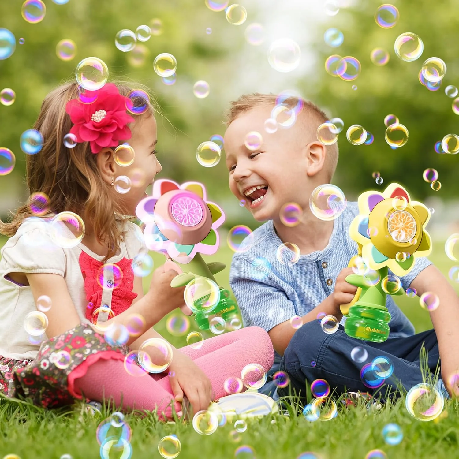 Electric Swing Seven-Color Flower Bubble Machine - Image 11