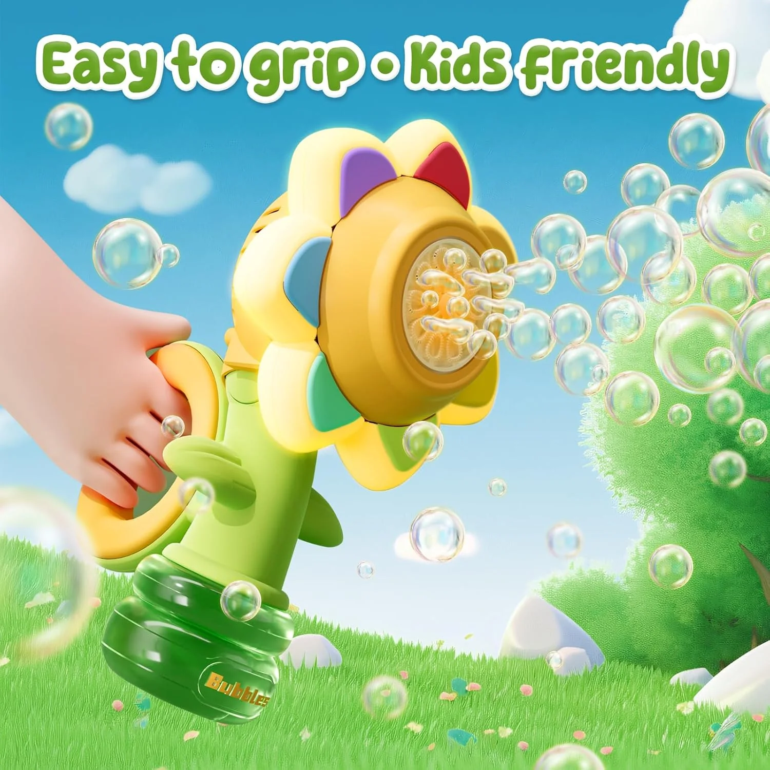 Electric Swing Seven-Color Flower Bubble Machine - Image 2