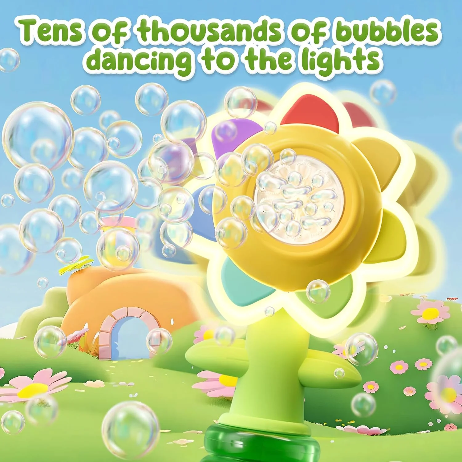 Electric Swing Seven-Color Flower Bubble Machine - Image 7