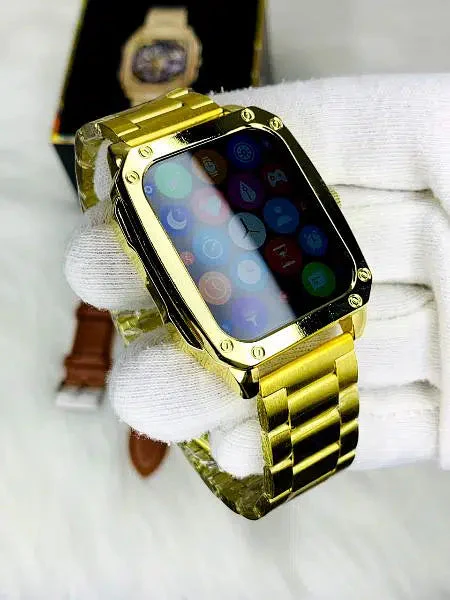 Gen-10 Smart Metal Watch With Gold & Lather Belt - Image 8