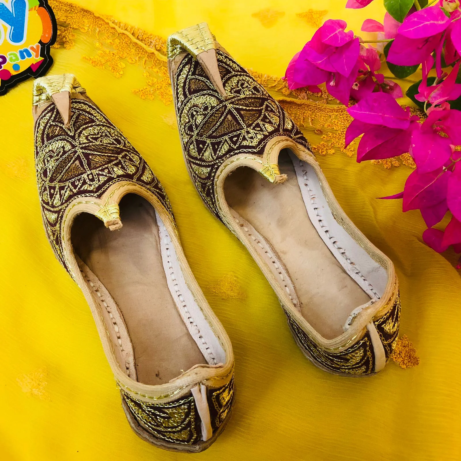 Hand-Made Traditional Khussa For Boys - Multi Brown - Image 4
