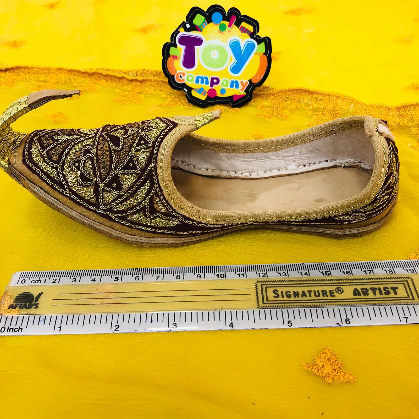 Hand-Made Traditional Khussa For Boys - Multi Brown - Image 5
