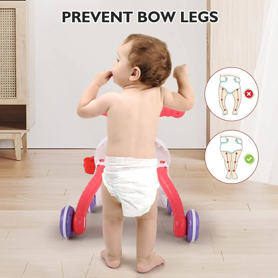 Huanger 2in1 Baby Musical Walker & Activity Table - Pink - Image 7