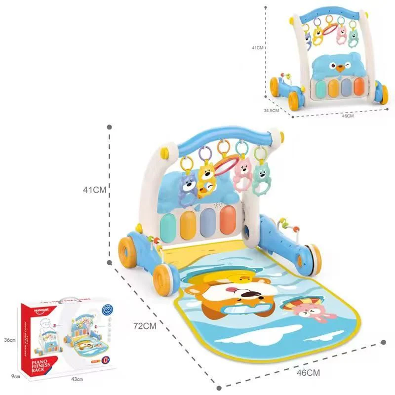 Huanger 2in1 Baby Walker & Piano Play Gym - Blue - Image 3