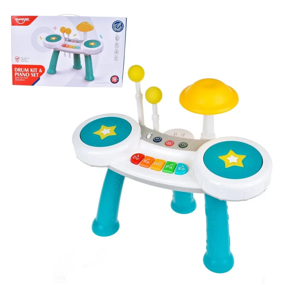 Huanger Drum Kit & Piano Set With Light & Music - Image 10