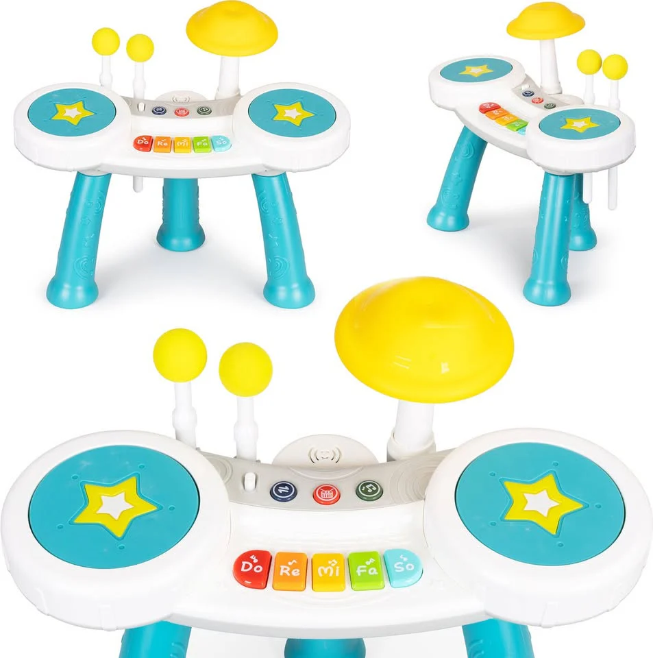 Huanger Drum Kit & Piano Set With Light & Music - Image 5
