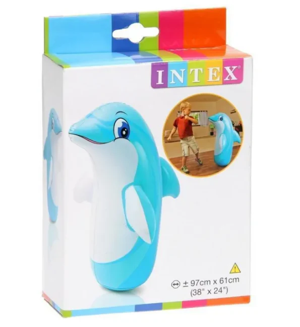 Intex 3D Inflatable Dolphin Punching Pop Bag - Image 3