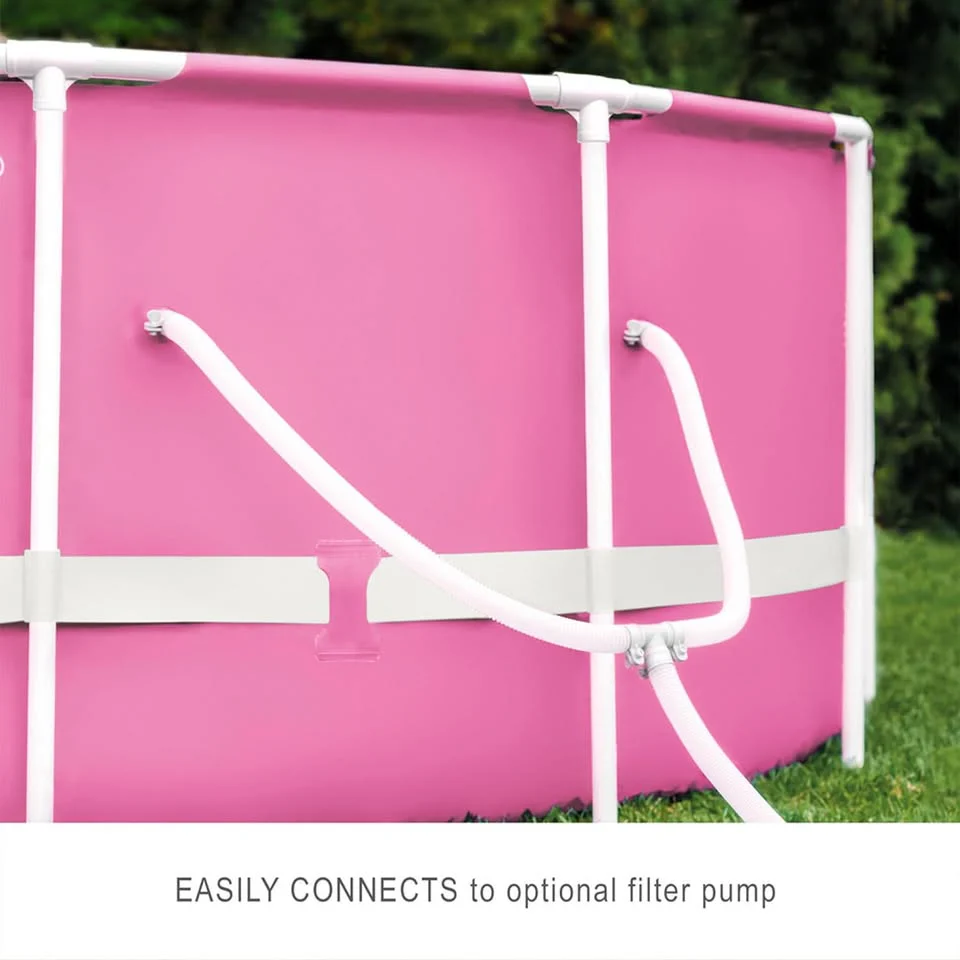 INTEX 8ftx30in Metal frame Swimming Pool - Pink - Image 4