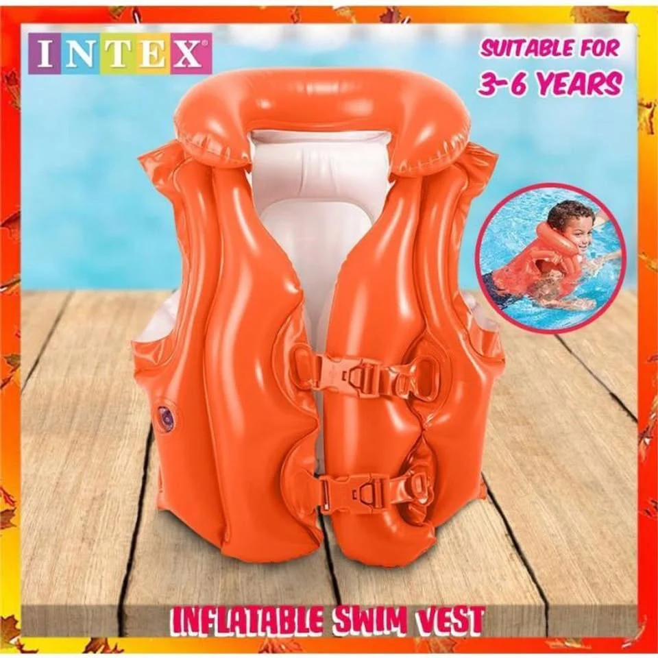 Intex Deluxe Inflate Swimming Vest - Red - Image 7