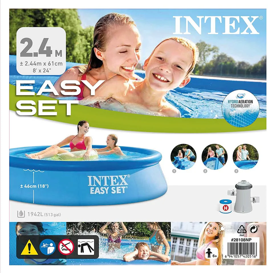 INTEX Easy Set Pool 8'' x 24" With Filter Pump "H" - Image 2