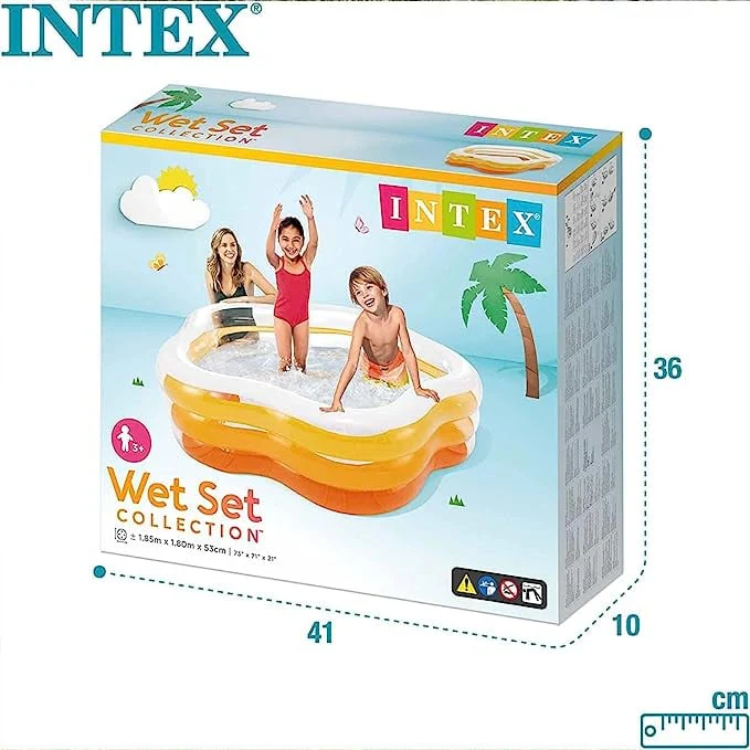 INTEX Summer Pentagonal Pool - 73" L x 71" W x 21" H - Image 2