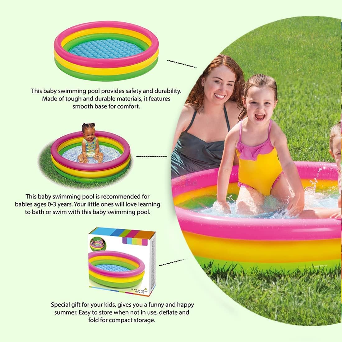 INTEX Sunset Glow Baby Pool (24'' x 8.5") - Image 5