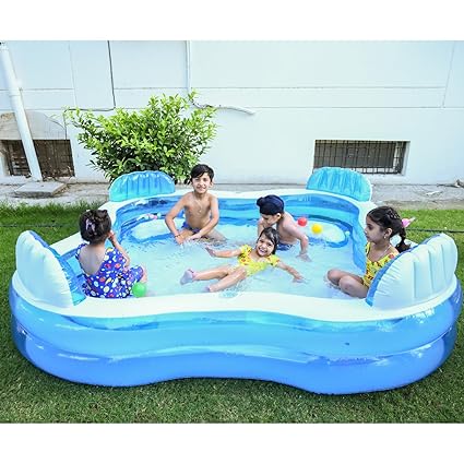INTEX Swim Centre Square Inflatable Family Lounge Pool (90"x90"x26") - Image 3