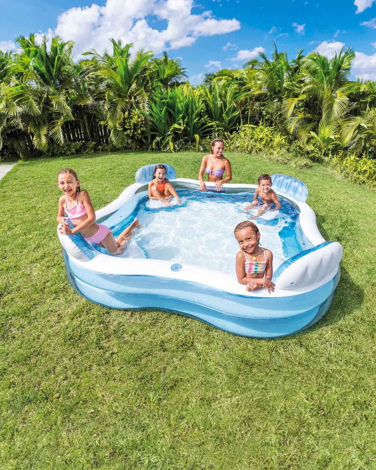 INTEX Swim Centre Square Inflatable Family Lounge Pool (90"x90"x26") - Image 6