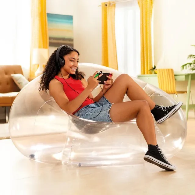 INTEX Transparent White Beanless Bag Chair 127x137x74cm - Image 4