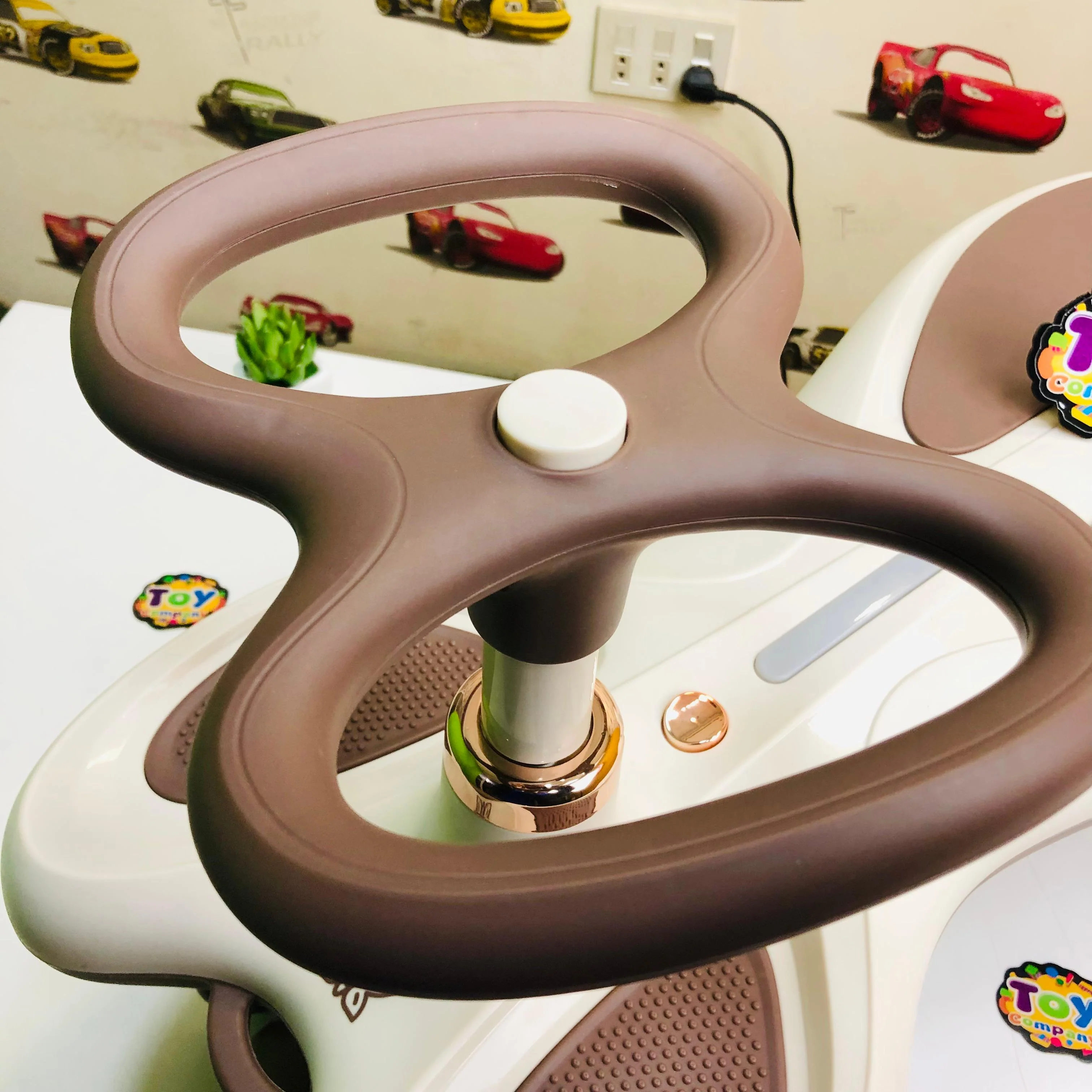 Kids Butterfly Ride-on Auto Walker Twist Car - Coffee - Image 3
