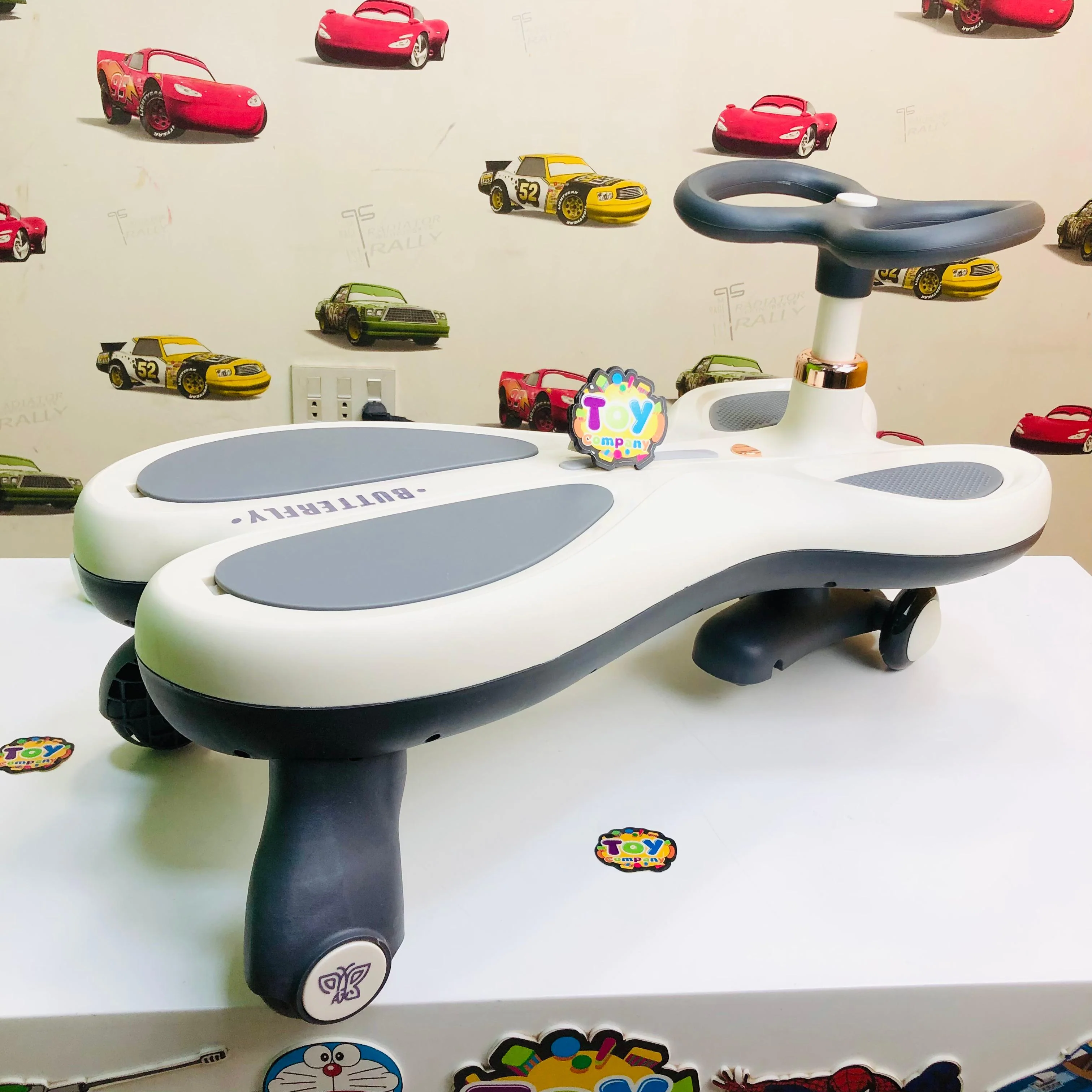 Kids Butterfly Ride-on Auto Walker Twist Car - Gray - Image 6