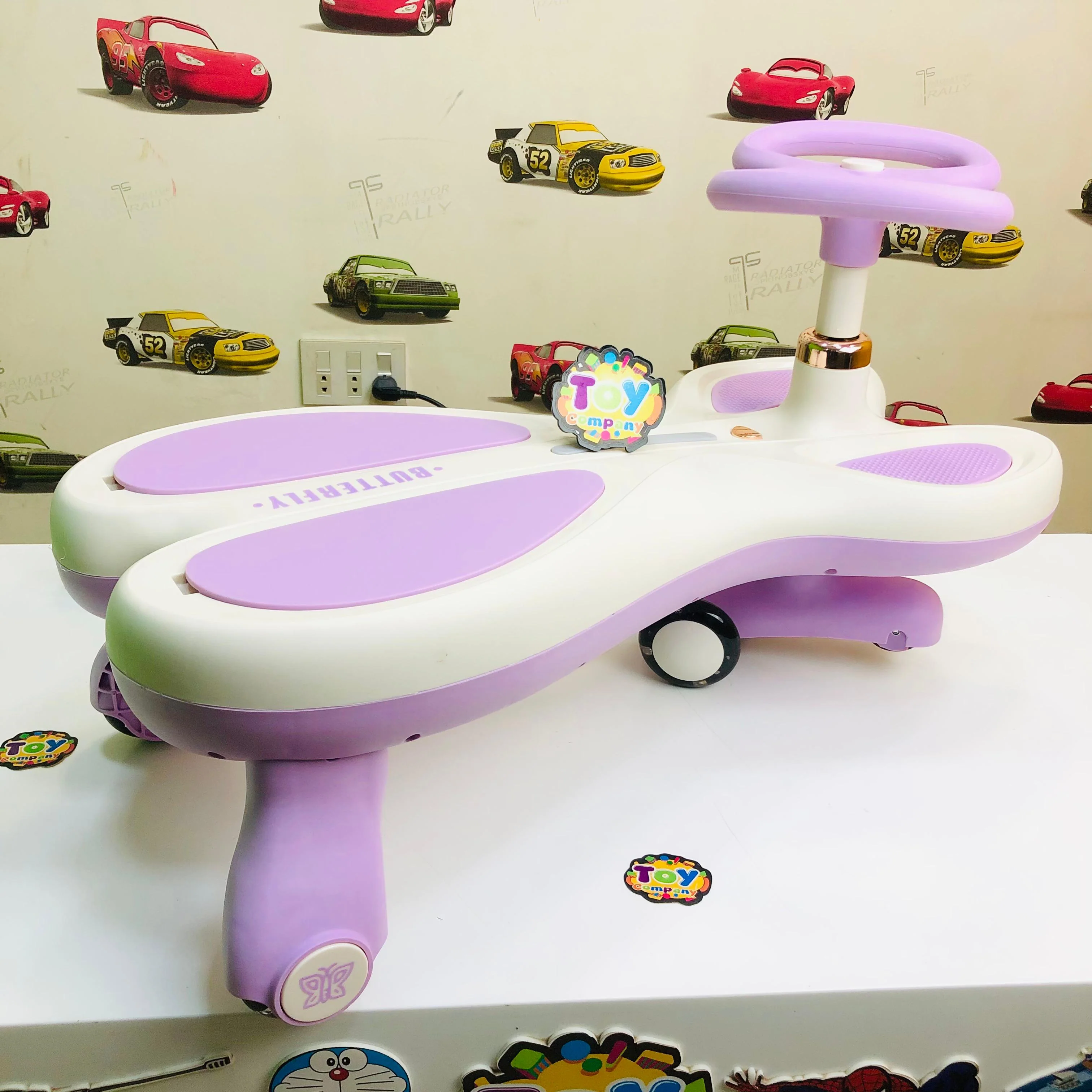 Kids Butterfly Ride-on Auto Walker Twist Car - Purple - Image 5