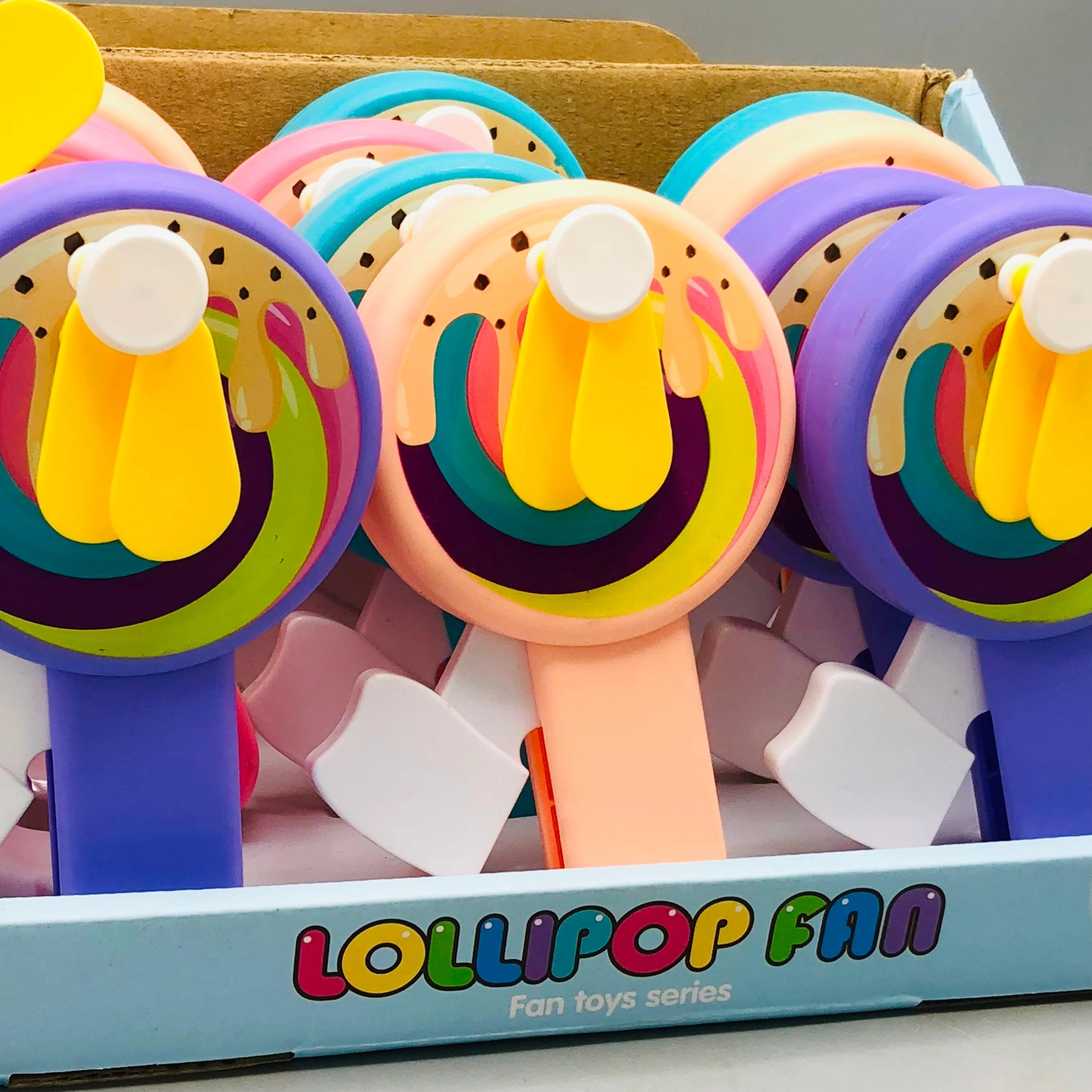 Kids Cute Mini Lollipop Hand Press Fan - 1Pc - Image 9