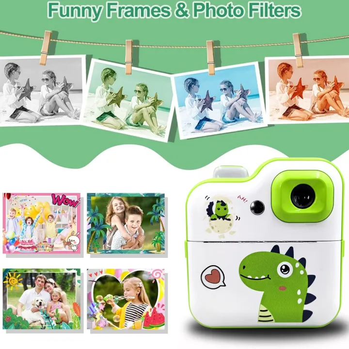 Kids Dinosaur Instant Digital Print Camera With Lights - Image 3