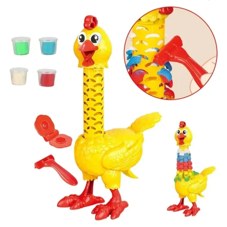 Kids Fun Feather Chicken Play Dough Set - Image 3