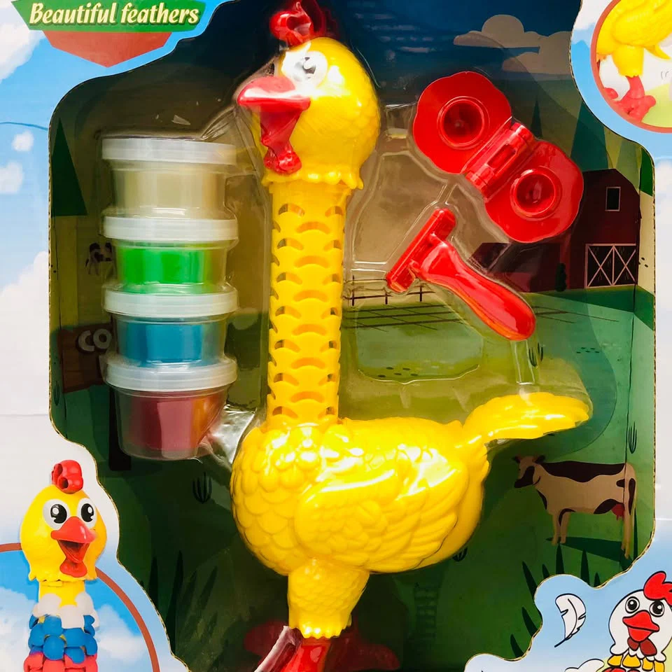 Kids Fun Feather Chicken Play Dough Set - Image 8