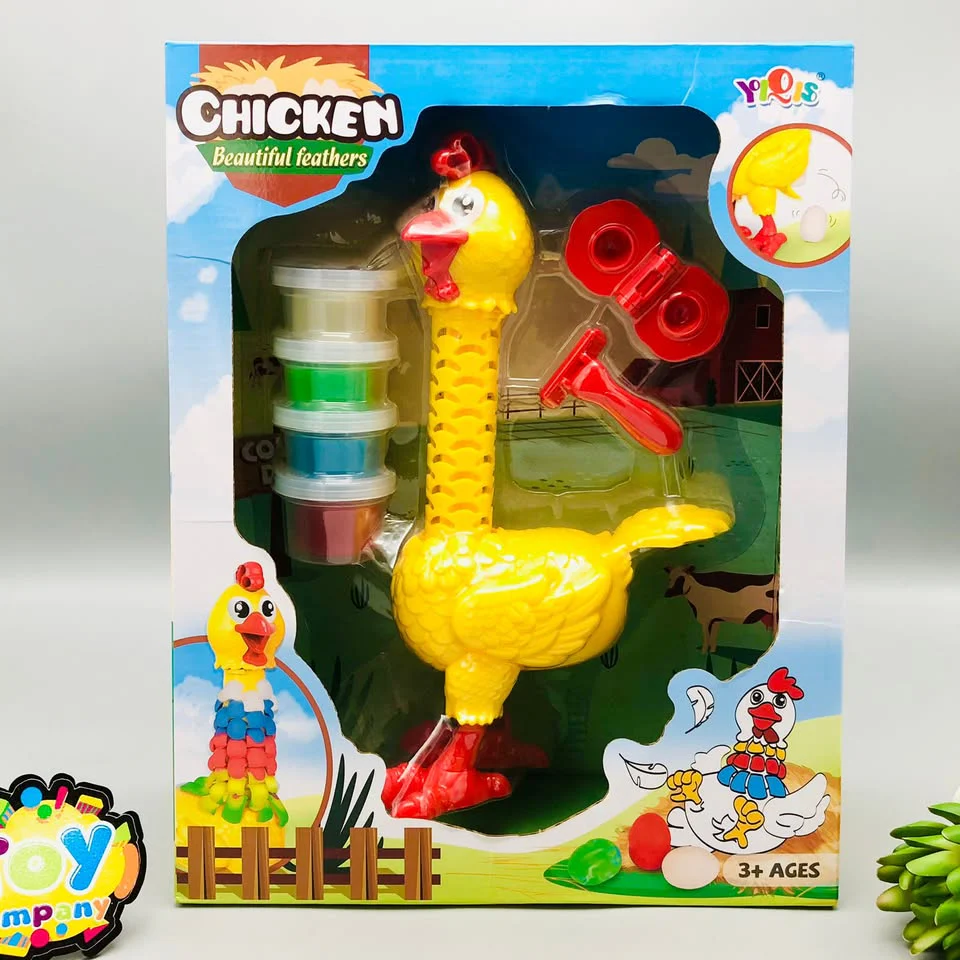 Kids Fun Feather Chicken Play Dough Set - Image 9