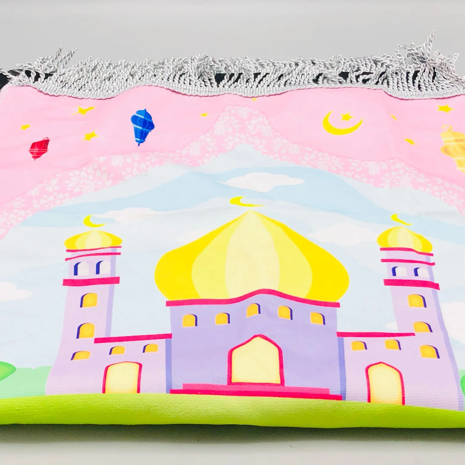 Kids Prayer Rug Mat With Prayer Beads - Pink - Image 4
