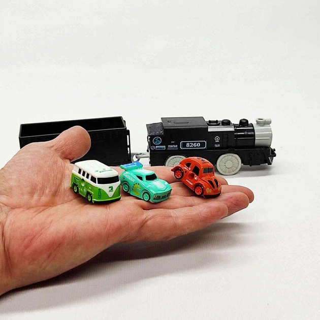 Kids Rail Train & Car Adventure Track Set With 6Pcs Cars - Image 4