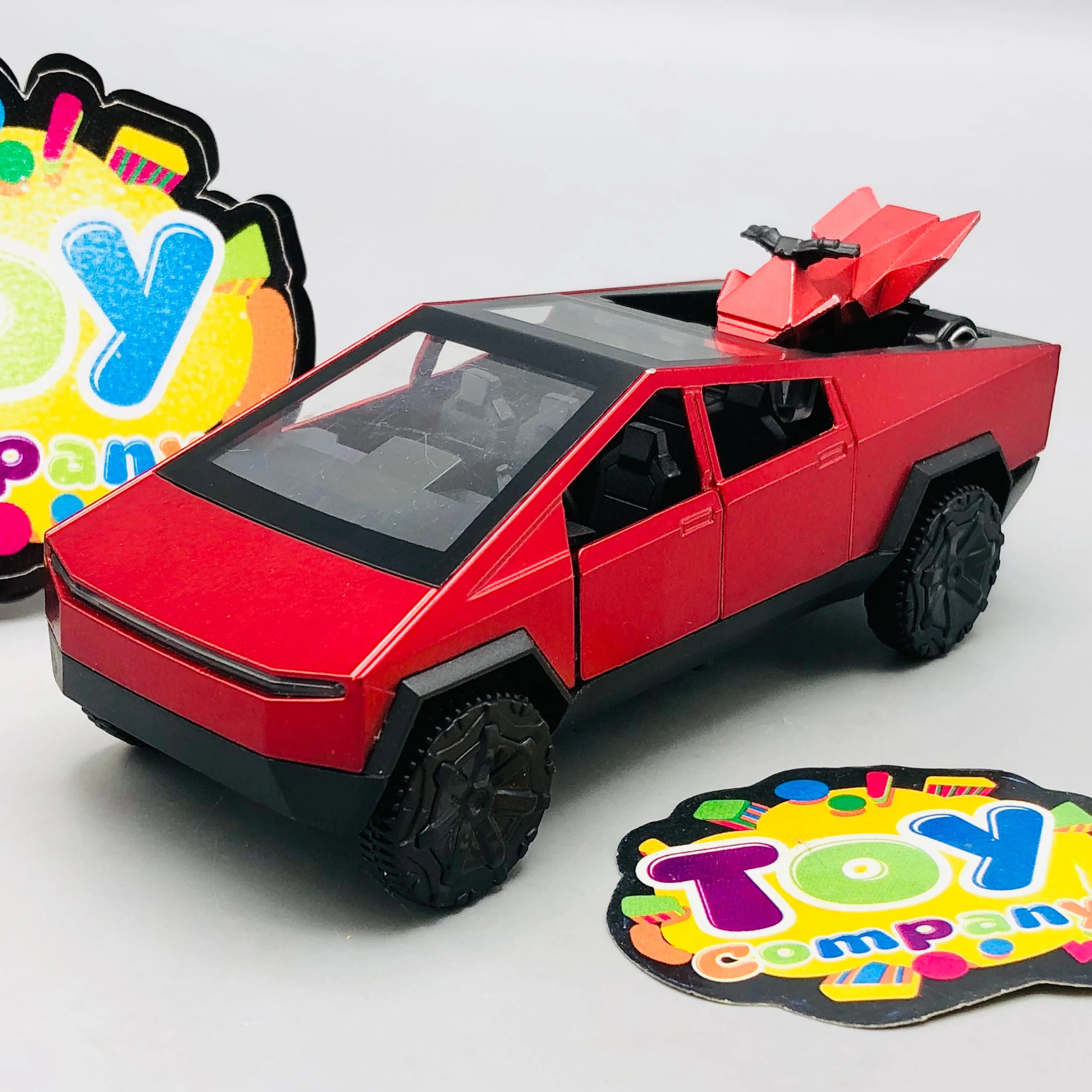 Mini Diecast Tesla Pickup Truck With Bike - 1Pc - Image 3