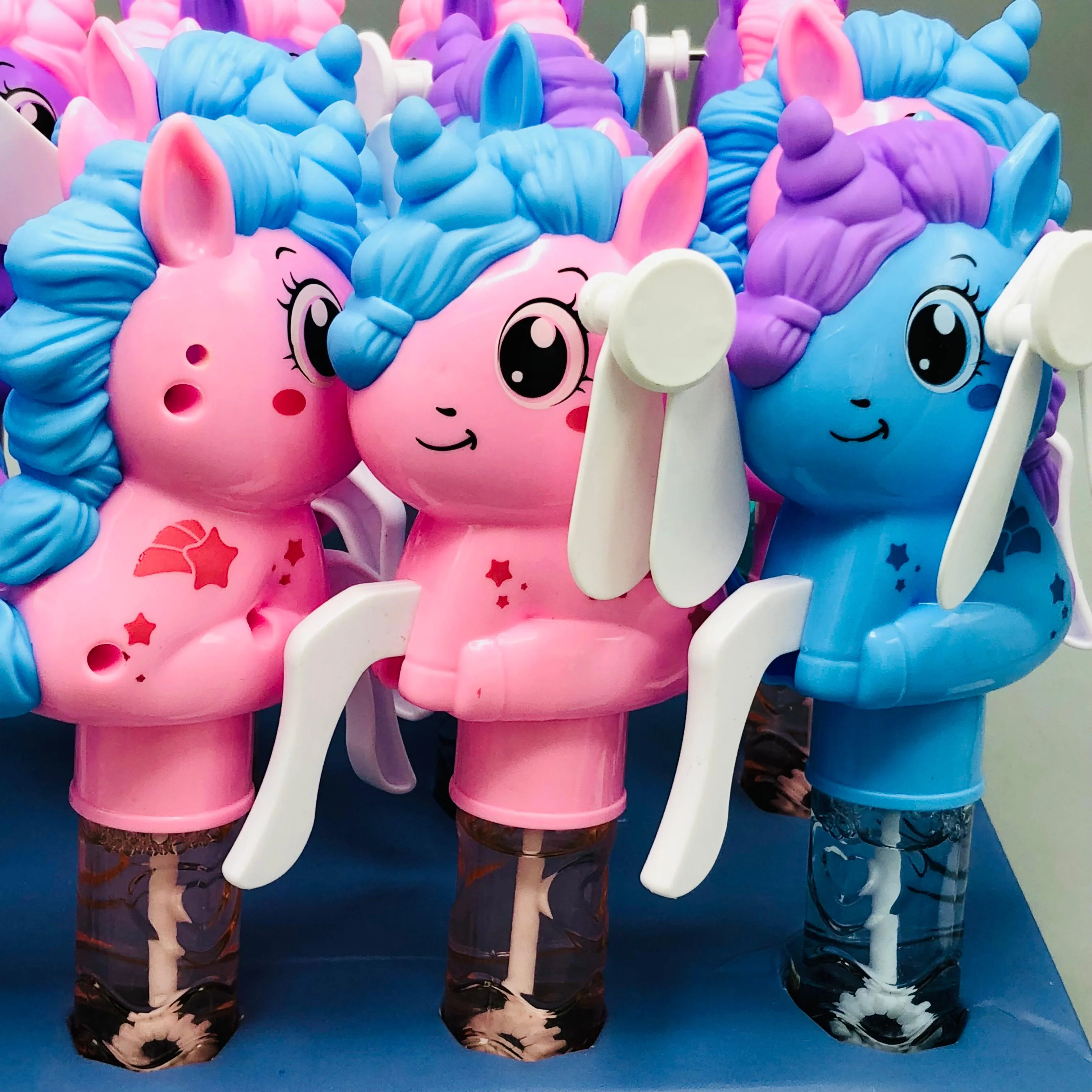 Mini Unicorn Hand Press Fan & Bubble Stick - 1Pc - Image 8