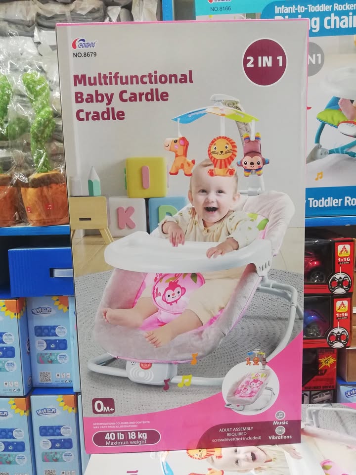 Multi-functional 2in1 Musical Baby Rocking Cradle - Pink - Image 6